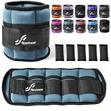 Sportneer Adjustable Ankle Weights 1 Pair 2 4 6 8 10 Lbs Leg Weight Straps for Women Men, Weighted Ankle Weights Set for Gym, Fitness, Walking, Jogging,1-5 lbs Each, 2 Pack 2-10 lbs, Dark Blue
