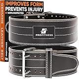 Weightlifting Belt for Men & Women - Heavy Duty Belt for Weightlifting & Functional Fitness - Leather Lifting Belt for Back Support, Deadlift & Powerlifting (Black/White, Medium)