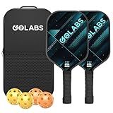 Golabs PB1 Pickleball Paddles Set of 2, Durable Fiberglass Surface& 16mm STR-Core Power Polymer Core, USAPA Approved, 8oz Lightweight & Comfort Anti-Slip Elongated Grip for Increased Power and Spin