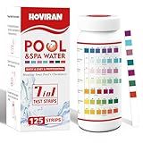 Pool Test Strips 7 Way, 125 Quick Swimming Pool Test Strips, Reliable Hot Tub Spa Water Testing Kit for Bromine, Total Alkalinity, pH, Free Chlorine, Total Hardness, Cyanuric Acid, and Total Chlorine