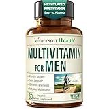 Methylated Multivitamin for Men with Bioavailable Vitamins, Chelated Minerals, Vitamin D, B12, C, A & Zinc for Energy, Focus and Immune Health – Premium Mens Multivitamins & Multiminerals – 60 Caps