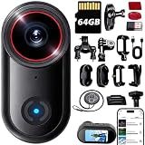 JYSECURE 4k Sports Camera,Body Cameras with Audio and Video Recording,64GB