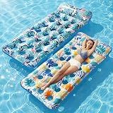 Stonful 2 Pack Inflatable Pool Floats, Cooling Pool Rafts for Adults