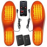 KEMIMOTO Smart Heated Insoles with 5000mAh Battery & APP Control, 3-Temperature Adjustable Rechargeable Foot Warmers for Men and Women, Full-Foot Heating & Cut-to-Fit Design for All Shoes
