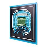 YouTheFan Officially-licensed NFL Carolina Panthers Stadium Series 3D Wall Art - multi-layer team stadium replica, detailed sports fan gift, indoor decor