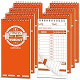 gisgfim 8 Pack Fitness & Workout Notebook Bulk Workout Log Fitness Journal for Men Women Exercise & Weight Training Notebook Planner Fitness Tracker Log for Bodybuilding 4 x 8 Inch 140 Pages/Pad