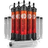 5 High-Capacity Emergency Water Straws – Lightweight, Reusable, 1800-gallon Filters for Camping, Hiking, Travel, Biking, Survival, and Emergency Preparedness - No Expiration Date - Practical Survival