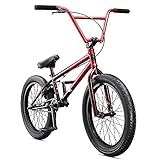 Mongoose Legion L80 Freestyle BMX Bike for Advanced-Level Riders, Adult Men Women, 4130 Chromoly Frame, and 20-Inch Wheels, Red