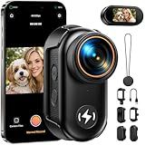 4K Mini Body Camera with 64GB Card, WiFi Thumb Action Camera with 1.47" Screen, Wearable POV Camera with Magnetic Mount, One-Click Hands-Free Portable Camcorder for TikTok/YouTube/Vlogging