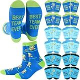 Glitopper 12 Pairs Best Team Ever Gifts Socks for Employee Staff | Best Team Ever Novelty Socks, Employee Appreciation for Office Staff, Positive Recognition Favors, Bulk Crew Style