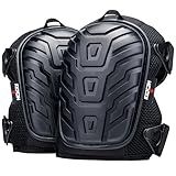 NoCry Professional Gel Knee Pads for Work with Soft Foam and Gel Cushion — Heavy Duty Cap, Reinforced Adjustable Straps, Military-Grade Rivets and Built-in Hang Loops — Perfect for Construction