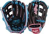 Rawlings | R9 Series Baseball Glove | 12.75" | Right Hand Throw | Black/Columbia Blue/Pink