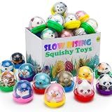 curibble 30 Packs Party Favors Slow Rising Animal Squishy Toys with Capsules,Goodie Bag Stuffers,Birthday Gifts,Treasure Box Toys, Kids Classroom Prizes,Claw Machine Toys, Stress Relief Squishy toys