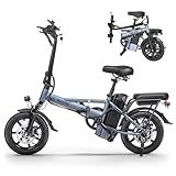 NAVIC Electric Bike for Adults, 750W Peak Folding Ebike, 14'' Adults Electric Bicycles with 499.2/749Wh Removable Battery, 22Mph Max Speed, 40Miles Range, Multi-Shock Absorption, Commuting Mini EBikes