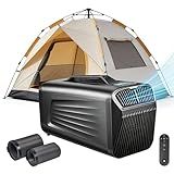 Outohome 5200BTU Portable Camping Air Conditioner For Tent Outdoor and Indoor Use,400W Low Power for RV,Truck,Van and Car Cooling (Dark Grey)