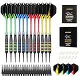 centaur 12 Pack Soft Tip Darts, Professional 18 Gram Plastic Tip Dart Sets with 4 Colors Premium Aluminum Shafts 100 Dart Tips 16 Dart Flights and Dart Case for Electronic Dart Board