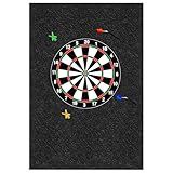 MQQUFF Dart Board Wall Protectors, Black Felt Wall Tiles Cork Dartboard Backing Wall Protector, 36" H X 25" W X 0.5" Square Dartboard Alternative Dart Accessories