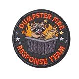 Dumpster Fire Response Team Morale Patch Funny Raccoon Embroidered Hook and Loop Badge for Military Tactical Vest MOLLE Backpack Army Gear Cool Meme Design for Customizing Clothes Helmets Gym Bags