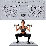 TOBWOLF Squat Mat with Foot Position, 31.5'' x 13.8'' Exercise Mat, Gray