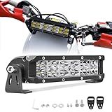 Lumimotor 6 Inch LED Light Bar, 7000LM Spot Flood Combo LED Off Road Driving Fog Light bar for ATV UTV Electric Dirt Bike E-Bike Minibike Motorcycle Truck