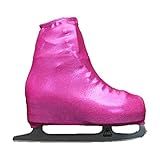 Kami-So Metallic Figure Skating Boot Covers | Hockey Skates Protection Against Scratches, Scuffs, and Dirt | Durable Ice Skate Shoe Cover | Ice Skating Accessories | Fuchsia - Child Size