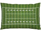EKOBLA Throw Pillow Cover American Football Field Green Lawn Popular Sports Game Team Competition Vivid Decor Lumbar Pillow Case Cushion for Sofa Couch Bed Standard Queen Size 20x30 Inch
