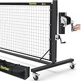 TYRSEN Pro Pickleball Net – Hand Winch Tension System, 22ft Tournament-Grade, Anti-Sag, Locking Wheels, Heavy-Duty Frame, Easy Setup, Portable & Carry Bag Included