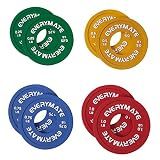 EVERYMATE Rubber Fractional Weight Plates Set Micro Weight Plate Pair of 0.25LB 0.5LB 0.75LB 1 LB for Olympic Barbells for Strength Training Micro Plates