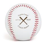 ChalkTalkSPORTS Personalized Baseball - Thanks Coach with Crossed Bats