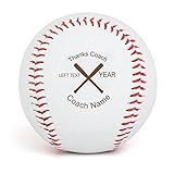 ChalkTalkSPORTS Personalized Baseball - Custom Engraved Thanks Coach with Crossed Bats Design, End of Season Gift for Baseball Coaches & Teams