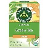 Traditional Medicinals Organic Green Tea Ginger, 16 Tea Bags