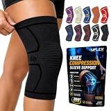 Knee Brace for Men and Women Knee Compression Sleeve Knee Support Wraps for Arthritis Joint Pain Relief, Workout, Swelling, Sports, Circulation, Running, Recovery for ACL & Meniscus TearLarge Black