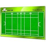 ETISPORT Rugby Coach Tactical Board. Double-Sided, Suitable for Dry Erase Marker. Personalized with Color, Crest or Logo, Name, and Club. (Large)