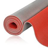 TEEMO 1Pcs Pool Mats for Deck 3x10ft Rubber Drainage Matting Non Slip Drainage Floor Mats Pool Bathroom Flooring Double Sided Colored Rubber Mat for Floor Outdoor Indoor Supplies (Gray Red)