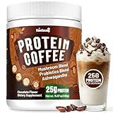 Protein Coffee Powder, Cold Brew Mocha Iced Coffee with 25g Protein, Collagen & Plant Protein, Mushroom, Keto Friendly with MCT Oil, Probiotics for Energy, Focus & Digestion- 0 Sugar, 15 Servings