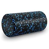 ProsourceFit High Density Foam Rollers 12 - inches long, Firm Full Body Athletic Massage Tool for Back Stretching, Yoga, Pilates, Post Workout Muscle Recuperation, Black/Blue