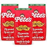 Low Carb, Protein Pasta Variety | Penne, Rotini, Elbow Macaroni with 17g Protein, 7g Carbs | Healthy, Keto Pasta Made in Italy | 3-Pack, 8oz - Pete’s Pasta