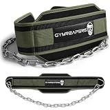 Gymreapers Dip Belt With Chain For Weightlifting, Pull Ups, Dips - Heavy Duty Steel Chain For Added Weight Training (Ranger Green)