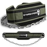 Gymreapers Dip Belt With Chain For Weightlifting, Pull Ups, Dips - Heavy Duty Steel Chain For Added Weight Training (Ranger Green)