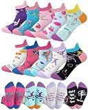 Eurzom 10 Pairs Funny Gymnastics Socks for Girls Women Novelty Low Cut Ankle Socks Gymnastics Party Favors Gifts for Gymnast Team Players Lovers
