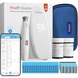 iHealth Gluco+ Wireless Smart Glucose Monitor Kit, 100 Strips & 100 Lancets