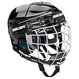 Bauer Prodigy Hockey Helmet Combo with Facemask Cage, Youth Size (Black)