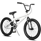 cubsala Freestyle BMX Bike, 18 Inch Kids Bicycle for 5-9 Years Old Kids and Beginner Level Rider, White