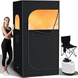 Nirvix Sauna Box, Portable Steam Sauna for Home with 1000W 3L Steamer, 9-Level Temperature Control & Remote, with Foldable Chair, for Relaxation, Detox & Indoor/Outdoor Use (2.6' x 2.6' x 5.9')