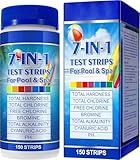 Pool Test Strips 7-in-1 (150Pcs)| Hot Tub Test Strips for Swimming Pool & Spa | Pool Water Testing Kit for Chlorine, Bromine, Ph, Hardness, More - All in 1 Swimming Pool Test Strips