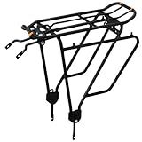 Ibera Bike Rack - Bicycle Touring Carrier Plus+ for Non-Disc Brake Mount, Frame-Mounted for Heavier Top & Side Loads, Height Adjustable for 26"-29" Frames