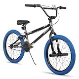 JOYSTAR 20" Kids Bike for 6-10Y BMX Bike 2 Pegs Blue Tires