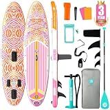Niphean Inflatable Stand Up Paddle Board with SUP Accessories,Peach Orange