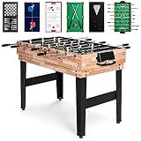 Best Choice Products 10-in-1 Multi Game Table, Combo Game Table for Kids and Adults w/Hockey, Foosball Table, Pool Table, Ping Pong Table, Chess, Checkers, 2x4ft - Natural