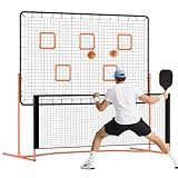FAHKNS Pickleball Rebounder Training Equipment, Pickleball Rebound Net, for Single Player Practice Hitting, Doubles, Suitable for Garage, Backyard, Park, Indoor and Outdoor (Orange, 6 x 6 FT)